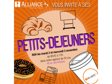 Save the date ! Les petits-déj et Afterworks sont de retour à Saint-Denis et Saint-Leu !